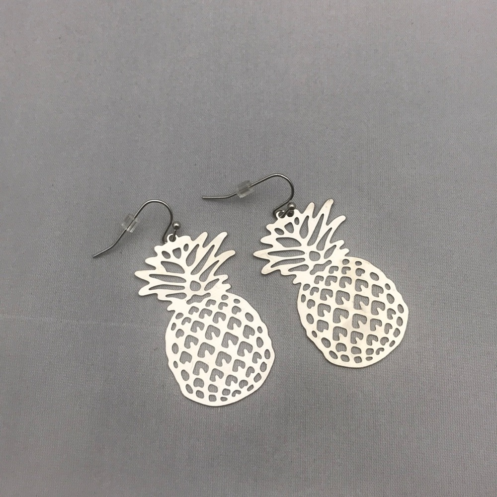 Silver pineapple earrings
